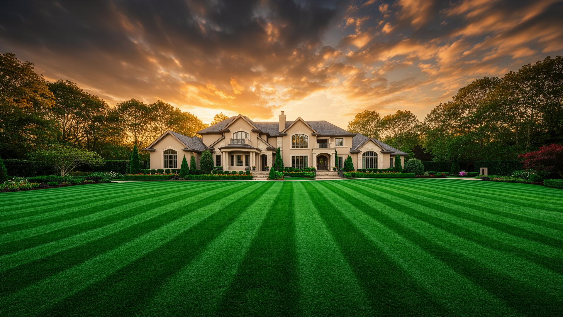Luxury manicured lawn